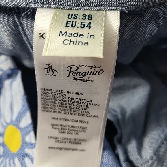 Men’s size 38 Original Penguin by Munsingwear Blue Daisy Print Shorts - Picture 5 of 7
